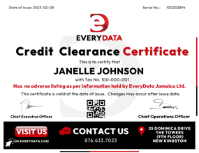 Credit Clearance Certificate Brochure - EveryData-1